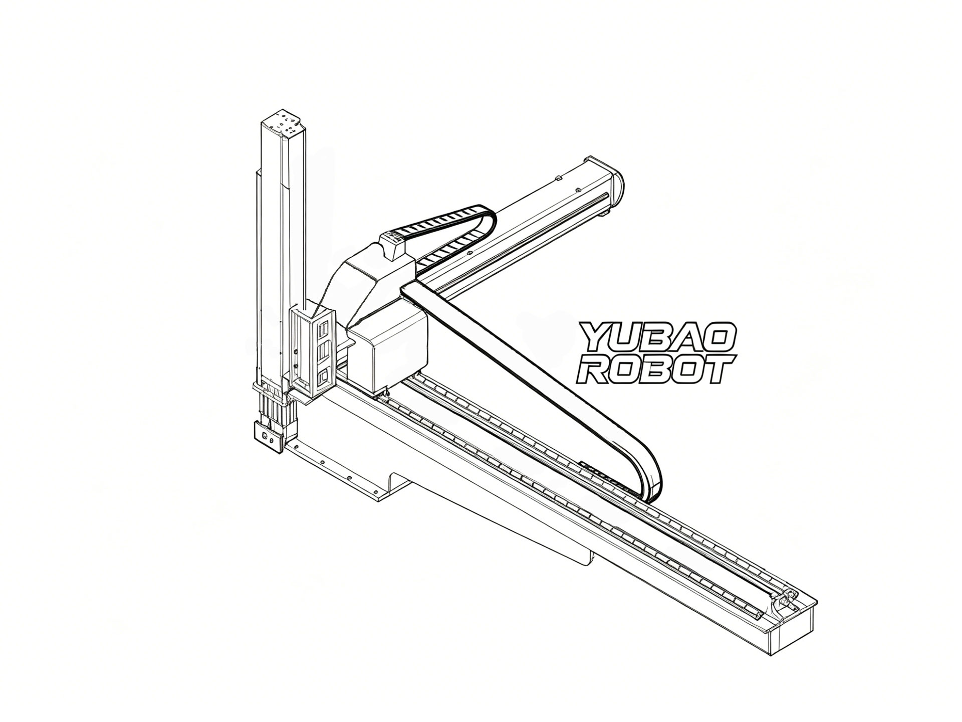 Yubao Robot TanKe series open-type injection molding robot technical CAD line drawing